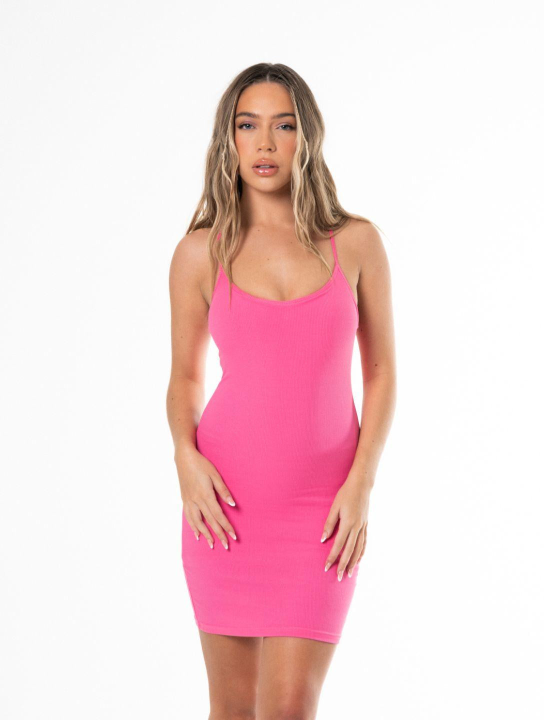 Shapewear Mini-Kleid in Rosa mit integriertem BH